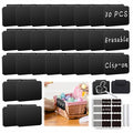 81-Piece Set of Basket Labels Clip On For Storage Bins: 30 Erasable Plastic Kitchen Pantry Labels, 48 Removable PVC Tag Stickers, 3 White Chalk Markers, For Organization Container, Jar, Shelf, Laundry