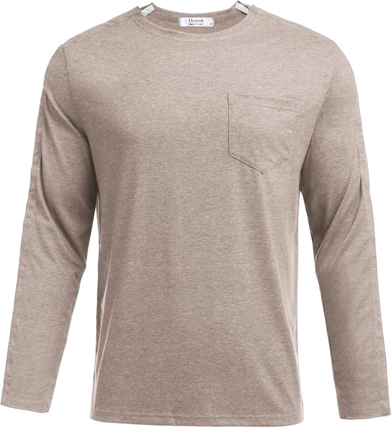 Deyeek Men's Post Shoulder Surgery Recovery Shirts Full Tear Away Long Sleeve Snap Chemo Port Access Shirt