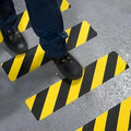 S&X S680 Anti Slip Stair Treads 6" x 24", 10-Pack Pre-Cut Black/Yellow Caution Non Slip Safety Tape Strips for Outdoor Stair Treads, Wooden Steps & Exterior Grips