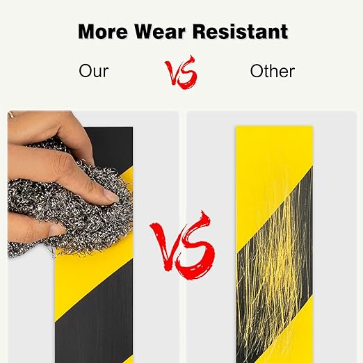 2 Inch x 110FT Black & Yellow Warning Tape Caution Tape | Strong Adhesive, Waterproof, Wear Resistant, Durable Safety Stripe for Floors Walls Stairs Industrial Home Garage Factory Equipment