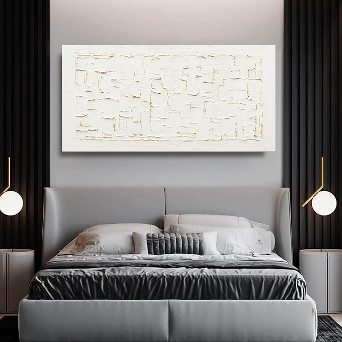 SOUGUAN Textured Wall Art Block Wall Painting Abstract Canvas Wall Pictures 24"x48" Art Posters for Office Artwork for Living Room