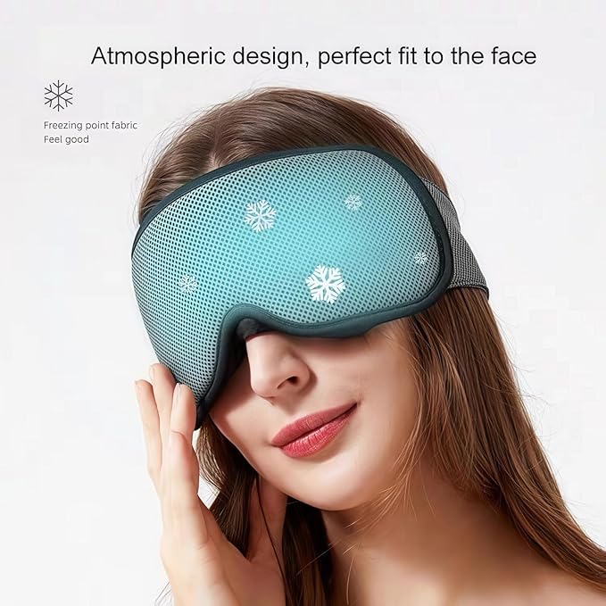 Soft 3D Sleep Mask for Sensitive Skin, Full Light Blocking and Breathable Eye Shade with Adjustable Strap, Comfortable Fit for Night Sleeping, Travel-Friendly with Storage Bag for Men and Women