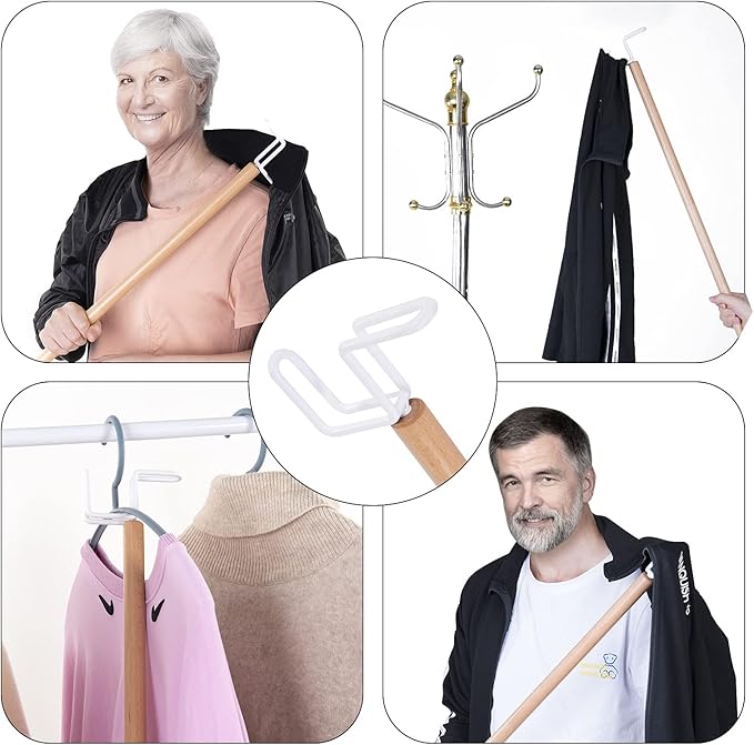27" Dressing Stick, Sock Remover Tool, Independent Living Aid, Dressing Aids for Shoes, Socks, Shirts, and Pants