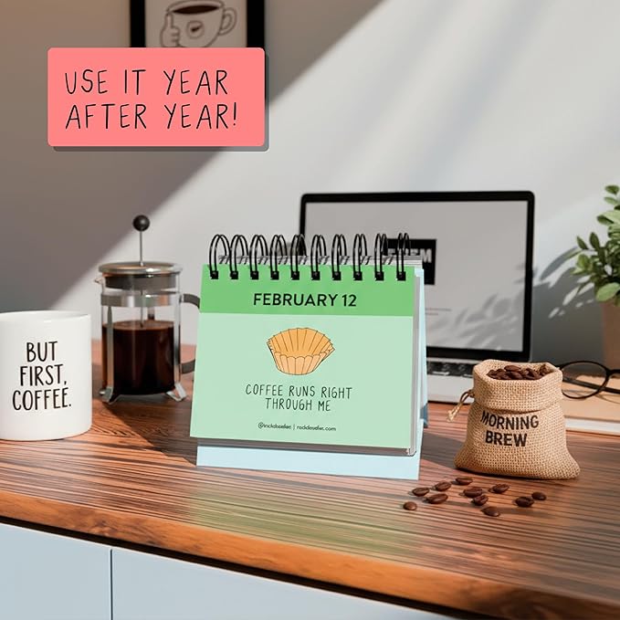 Perpetual Daily Pun Calendar | 365 Hilarious Puns for Home or Office, Wordplay to Brighten, Amuse, and Entertain Every Day of the Year | Great Gift for Pun Lovers, Coworkers, Friends & Family