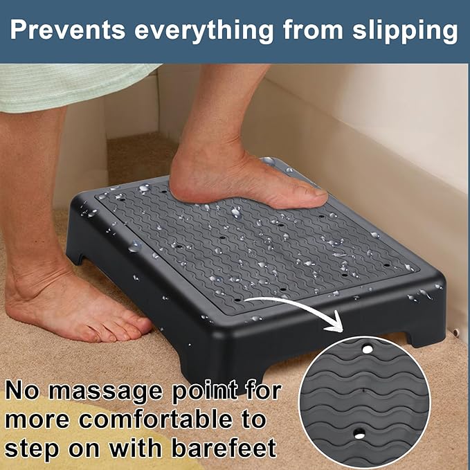 Mobile Step Stool,Indoor/Outdoor Non-Slip Step Platform,Portable Stair Aid for Adults and Seniors for Stairs,Kitchen,Office,Door,Bed,Car Safety Steps,Black-Black
