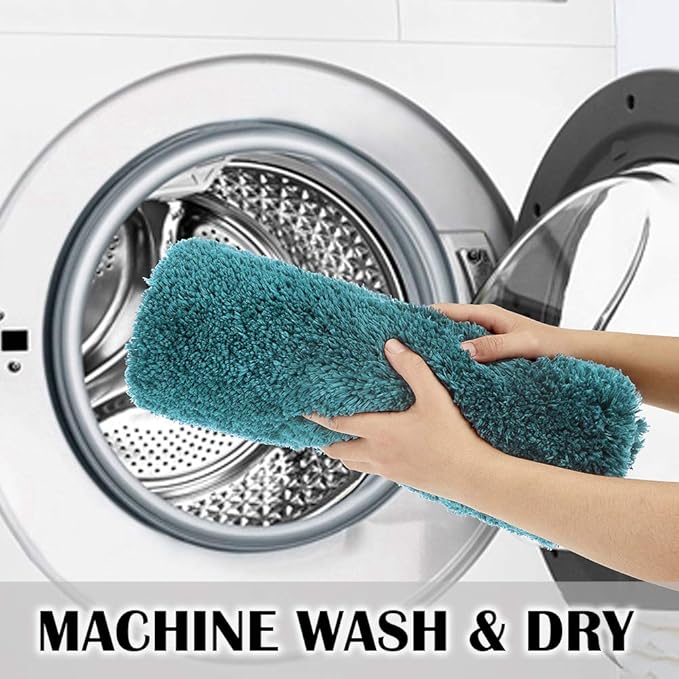 Suchtale Large Bathroom Rug Extra Soft and Absorbent Shaggy Bath Mat Machine Washable Microfiber Bathroom Non Slip Mat for Bath Floor Mats - Rubber Back (24 x 60 Teal)