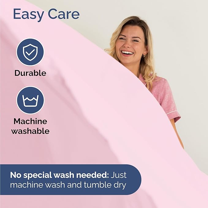 Twin 4 Piece Sheet Set - Cooling & Breathable Bed Sheets - Hotel Luxury Bed Sheets for Women, Men, Kids & Teens - Bedding with Deep Pockets & Easy Fit - Soft and Wrinkle Free - Twin Light Pink Sheets