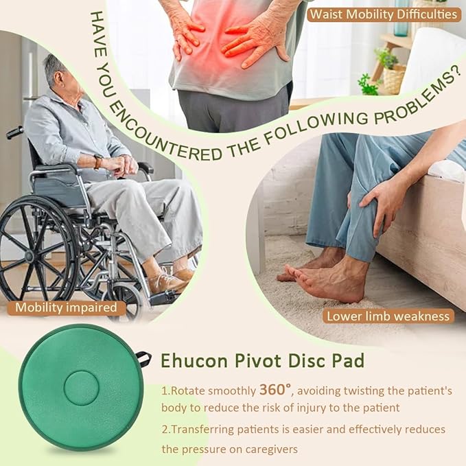 Pivot Disc for Patient Transfer,Turning Devices-Transfer Disc with 360°Rotation for Elderly/Disabled,Assist to Move Position from Bed to Wheelchair/Seat/Car,15.7" Diameter