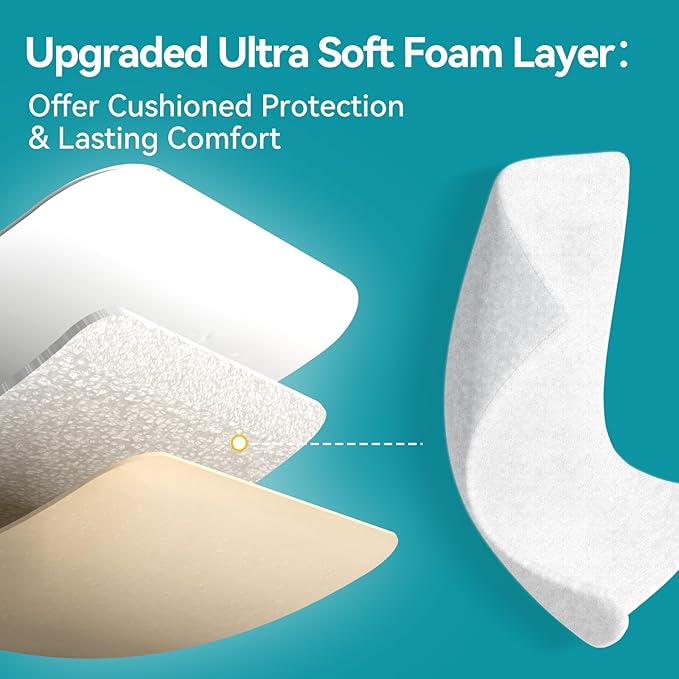 Dimora Silicone Foam Dressing with Border 4"X8" (10 Pack), Adhesive Large Bandages for Wound for Post Elbow Shoulder Knee Surgery Care