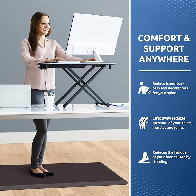 KitchenClouds Kitchen Mat Cushioned Anti Fatigue Rug 20"x39" Waterproof, Non Slip, Standing and Comfort Desk/Floor Mats for House Sink Office (Chocolate)