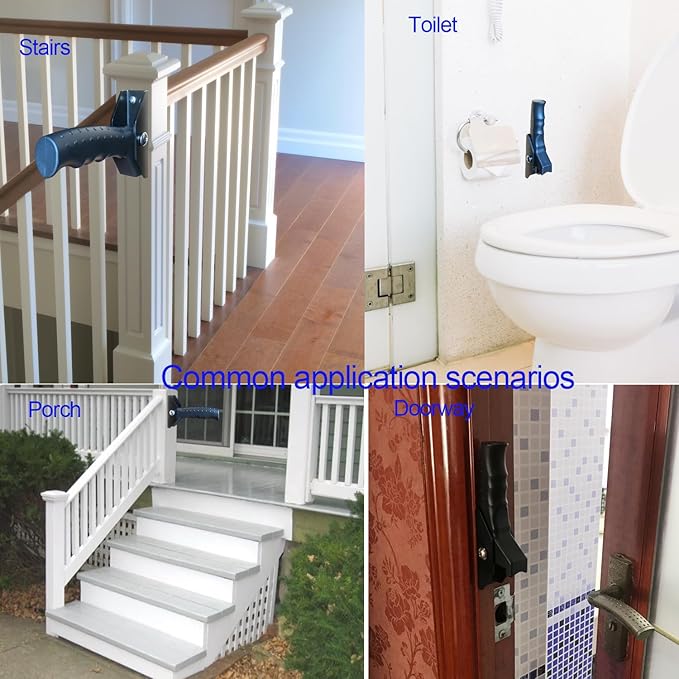 Folding Doorway Assist Handle, Flip Up Grab Bar for Elderly Support, Doorway Stair Assist Grab Bar for Elderly or People with Balance Issues - Supports Up to 300 Pounds