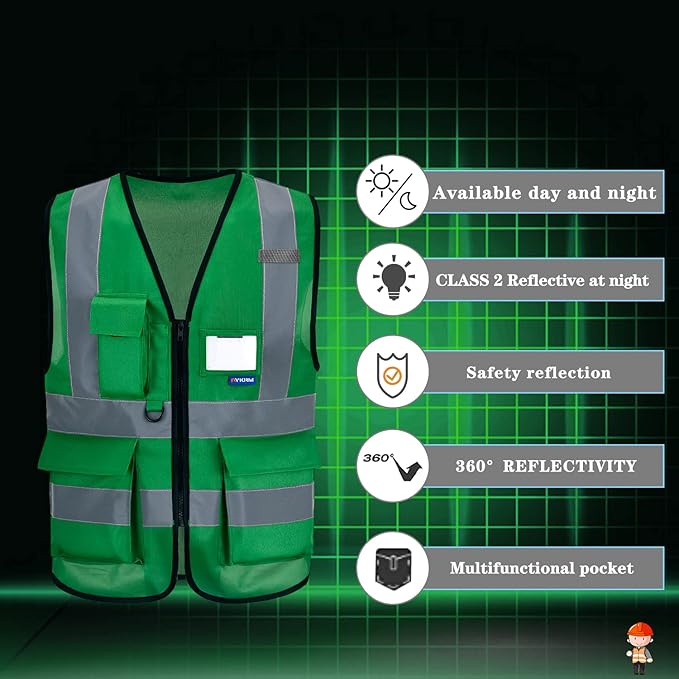 A-SAFETY high vis vest green