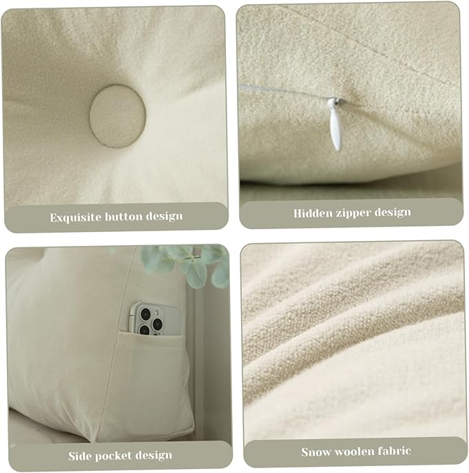 Headboard Pillow, Triangular Wedge Pillow Headboard, 59x15 Large Bolster Bed Rest Reading Bed Backrest Pearl Cotton Stuffed Positioning Support Bolster Cushion