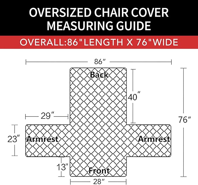Easy-Going Oversized Chair Sofa Slipcover Reversible Sofa Cover Water Resistant Couch Cover Furniture Protector Cover with Elastic Straps for Pets Dog (Oversized Chair, Light Gray/Ivory)