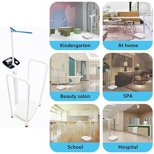 Assist The Elderly in Measuring Weight gain While Standing, with an Electronic Scale with armrests, Suitable for use in clinics, Hospitals, Schools, Nursing Homes (Coconut Meat White)