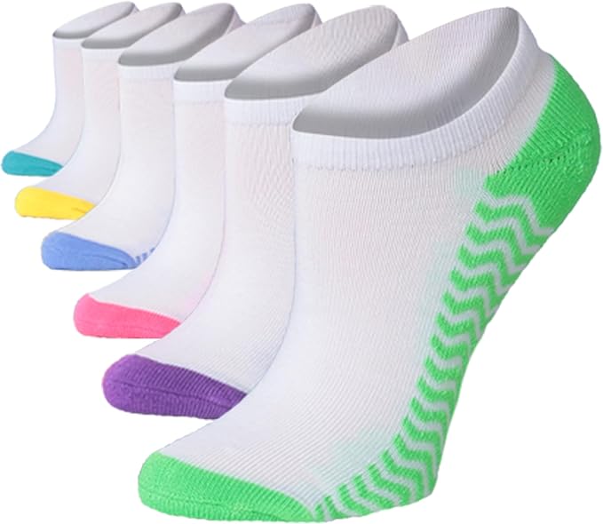 Tipi Toe Women’s 6-Pack Athletic Cushioned Running Ankle Socks – Soft, Breathable Fabric with Arch Support for Comfort