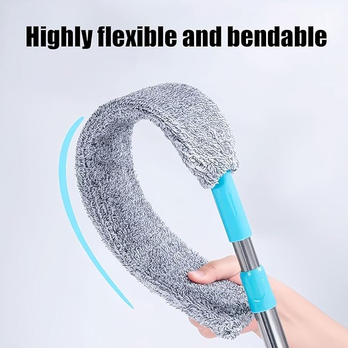 Retractable Gaps Dust Cleaner Cleaning Tools, Dust Brush Under Appliance with Extension Pole, Bendable, Washable Long Handle Duster for Sofa, Bed Bottom