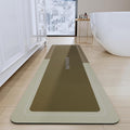 Bath Mat, Bathroom Mat Rugs Super Absorbent Shower Mats Non Slip Quick Dry Thin Rubber Mats for Bathroom Floor Fit Under Door, Shower Rug for Bathtub, Shower, Brown