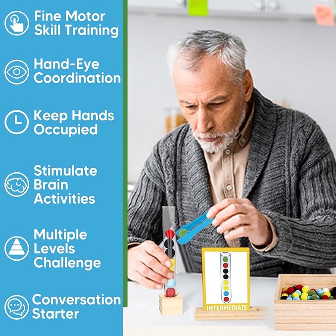 Color Sorting Dementia Activities for Seniors, Easy Brain Games for Dementia Patients, Alzheimers Products for Elderly, Memory Matching Games for Adults W/Life Interview Kit, Seniors Gifts