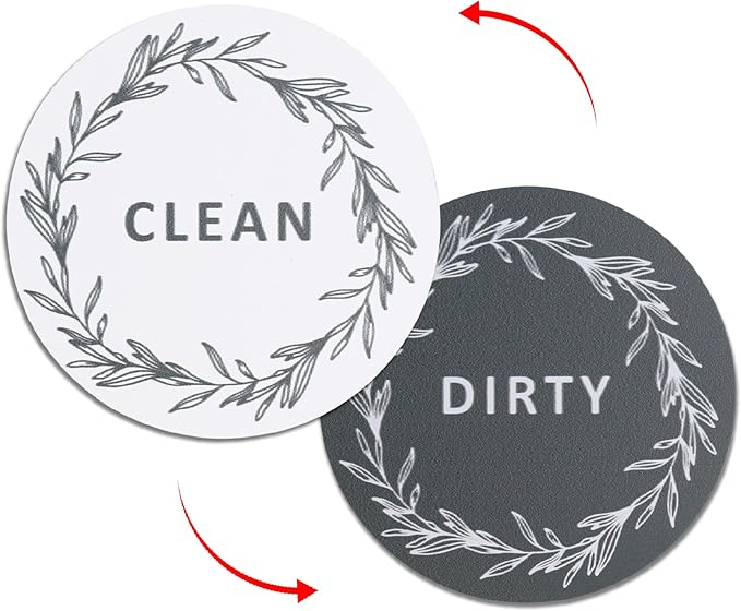 2Pack Dishwasher Magnet Clean Dirty Sign, Double-Sided Easy-to-Read Magnetic Indicator Sign for Home Decor Kitchen Gadgets Accessories