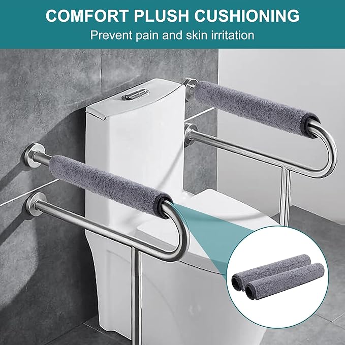 2 Pcs Small Armrest Pads Covers - Widened Self-Adhesive Straps Comfortable and Protective for Toilet Handle, Office Chairs, and Armrest Chairs Comfort Padding Pressure (Size：S)
