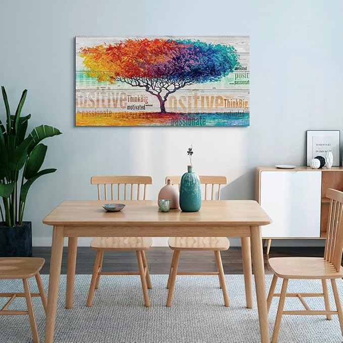 Lapremoly Boho Wall Decorations For Living Room Canvas Wall Art For Bedroom Large Size Office Wall Decor Abstract Color Tree Paintings Walls Pictures Artworks ReadyTo Hang Home Decoration 20"X40"