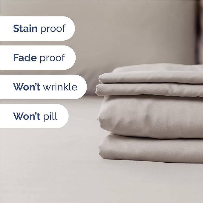 King 6 Piece Sheet Set - Cooling & Breathable Bed Sheets - Hotel Luxury Bed Sheets for Women, Men, Kids & Teens - Bedding with Deep Pockets & Easy Fit - Soft and Wrinkle Free - King Light Grey Sheets