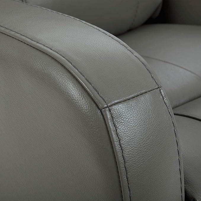 CHITA Genuine Leather Power Swivel Glider Recliner Chair for Adults, FSC Certified Electric Nursery Rocker Recliner Chair for Living Room, Haze