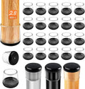 28pcs Chair Leg Protectors for Carpet, Round Chair Feet Glides Covers Caps Furniture Foot Sliders with Plastic Pads Damage-Free Move on Carpets (Fit:1-1/8"~1-7/16", Black Bottom)