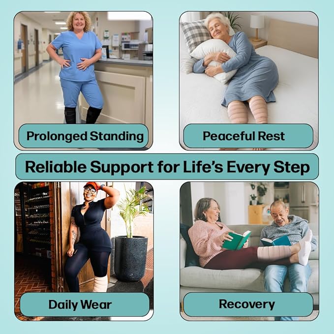 Beltwell® Adjustable Calf Compression Wrap for Swelling, Edema, Lipedema – Easy Leg Compression Sleeve for Circulation, Heaviness, Pain Relief – Ideal Lymphedema Leg Wrap