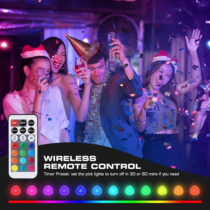 EverBrite Tap Light, LED Puck Lights, Wireless Push Lights, Remote Controlled Closet Lights with 12 RGB Colors, Perfect for Under Cabinet, Closets, Pantry, with 9 AAA Batteries, 3-Pack