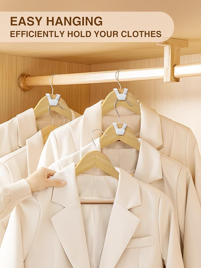 Smartor Clothes Hanger Connector Hooks 60 Pack, Closet Storage and Organization as Hangers Space Saving, Hanger Add on Hook as Closet Organizer, Stacking Hangers, Cascading Space Saver, White