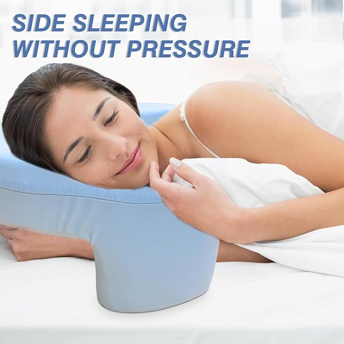 Side Sleeper Pillow with Arm Hole, Ergonomic Cooling Memory Foam Arm Pillows for Adults for Neck and Shoulder Pain Relief, Suitable for Side Sleepers with Neck Support