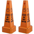 OrangeStar 8-Pack Do Not Enter Traffic Cones, Orange Four Sided No Entry Message Safety Cones with Heavy Rubber Base for Indoor/Outdoor Use