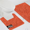 GORILLA GRIP Bathroom Rug Sets, Soft Chenille 2 Piece Area Rugs Set, Toilet Base Mat and 30x20 Carpet, Absorbent Microfiber Washable Mats Dry Quickly, Home Décor and Bath Room Accessories, Coral