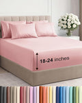 Extra Deep King Sheet Set - 6 Piece Breathable & Cooling Sheets - Hotel Luxury Bed Sheets Set - Easy & Secure Fit - Soft, Wrinkle Free & Comfy Sheets Set - Baby Pink Sheet Set with Extra Deep Pockets