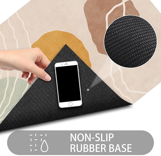 Ultra Thin Door Mat Indoor Entrance, 1/10 in Thin Door Mats for Inside Entry, Non-Slip Rubber Backing Washable Doormat, Fade Resistant, Absorbent, Low Profile Dirt Trapper, 30"X17"