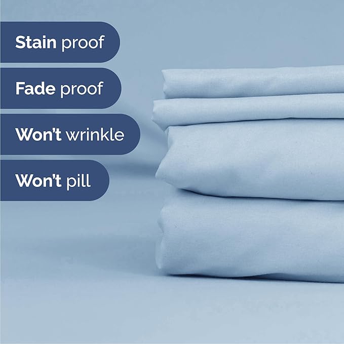 Queen 6 Piece Sheet Set - Cooling & Breathable Bed Sheets - Hotel Luxury Bed Sheets for Women, Men, Kids & Teens - Bedding with Deep Pockets & Easy Fit - Soft and Wrinkle Free - Queen Sky Blue Sheets