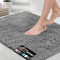 GORILLA GRIP Bath Rug Mat 42x24, Thick Soft Absorbent Chenille, Quick Dry Microfiber Mats, Rubber Backing Washable Shower Floor Rugs, Bathmat Runner, US Designed Bathroom Home Decor Accessories Grey