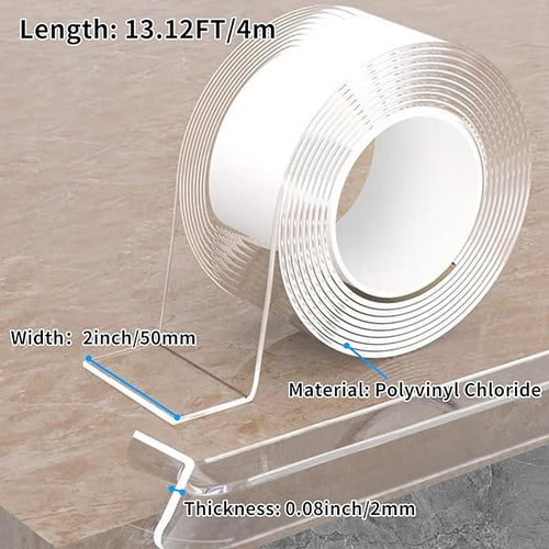 13.12 FT Edge Corner Protector Baby Proofing,Soft Clear Furniture Table Corner Guard & Edge Safety Cabinet Door Bumper,Crib Bumpers,Wall Protector(Width 2 in，Thickness 0.08 in)