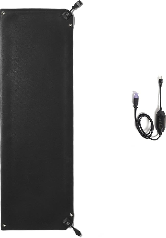 HeatTrak Heated Snow Melting Mat with Power Unit - Heated Outdoor Mats for Walkways - Electric Snow Melting Mats for Decks and Sidewalks - No-Slip Snow and Ice Melt Heated Sidewalk Mat (20” x 60")