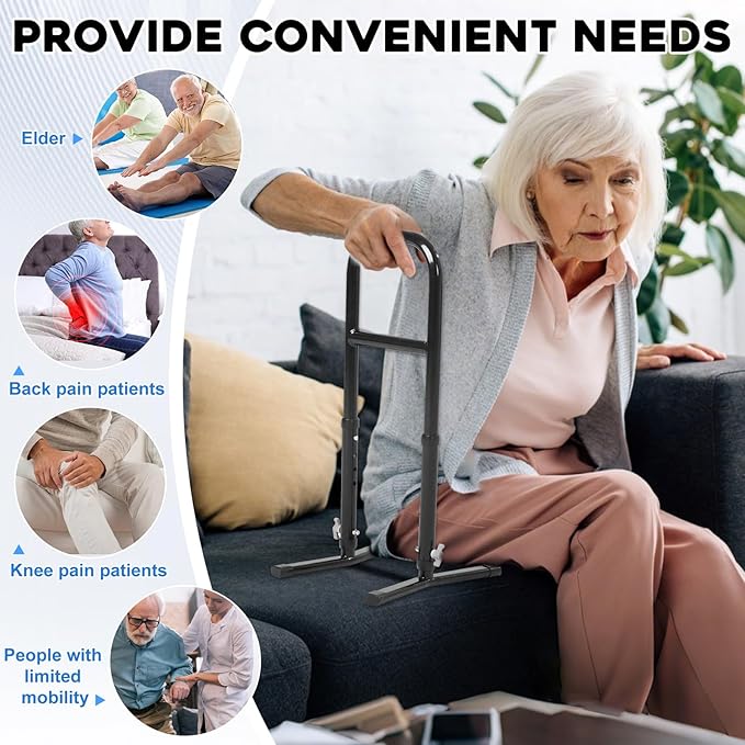 Standing Assist Aid for Elderly from Floor, 4 Levels Height Adjustable Lightweight Aluminum Alloy Mobile Daily Living Support Tool for Old People, Pregnant, Patients
