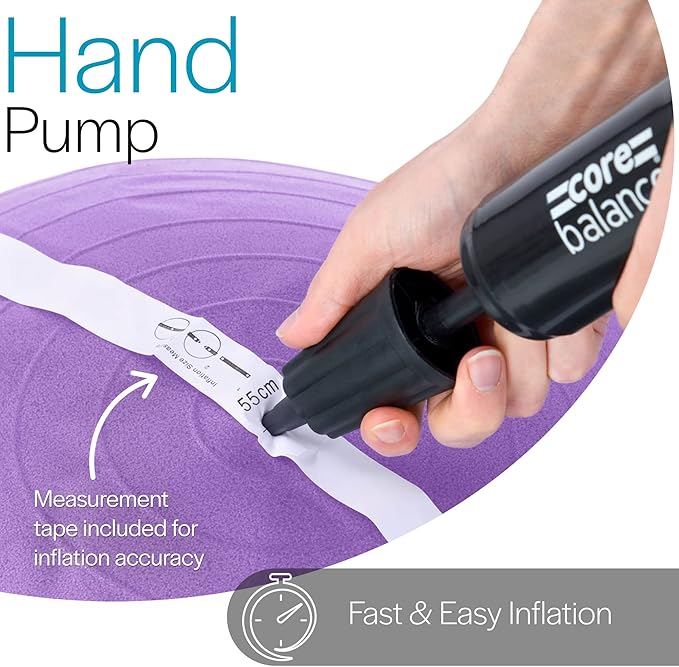 Core Balance Pregnancy Ball with Air Pump - Ideal for Prenatal Yoga, Pilates, and Maternity Exercises, Doubles as Office Chair, Stability and Balance Training, Physical Therapy Equipment (22-33")