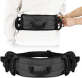 Rhino Valley Gait Belt for Senior with 7 Handles, 59" Anti-Slip Gate Belts medical for elderly, Transfer Belt with Quick Release Buckle, Elderly, Physical, Handicap, Bariatric Therapy, Black & Black