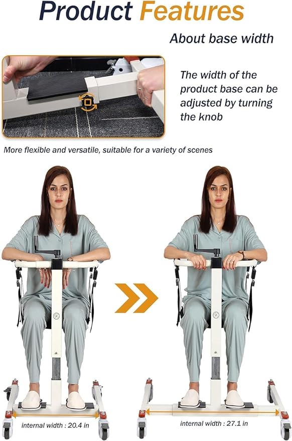 Patient Lift Transfer Chair, Transfer Lift Chair for Disabled, Portable Car Transfer Lift Bed to Wheelchair Transfer Devices, Transfer Chair for Elderly and Disabled (Pu Backrest)