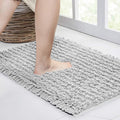 Walensee Bathroom Rug Non Slip Bath Mat (36x24 Inch Light Grey) Water Absorbent Super Soft Shaggy Chenille Machine Washable Dry Extra Thick Perfect Absorbant Best Large Plush Carpet for Shower Floor