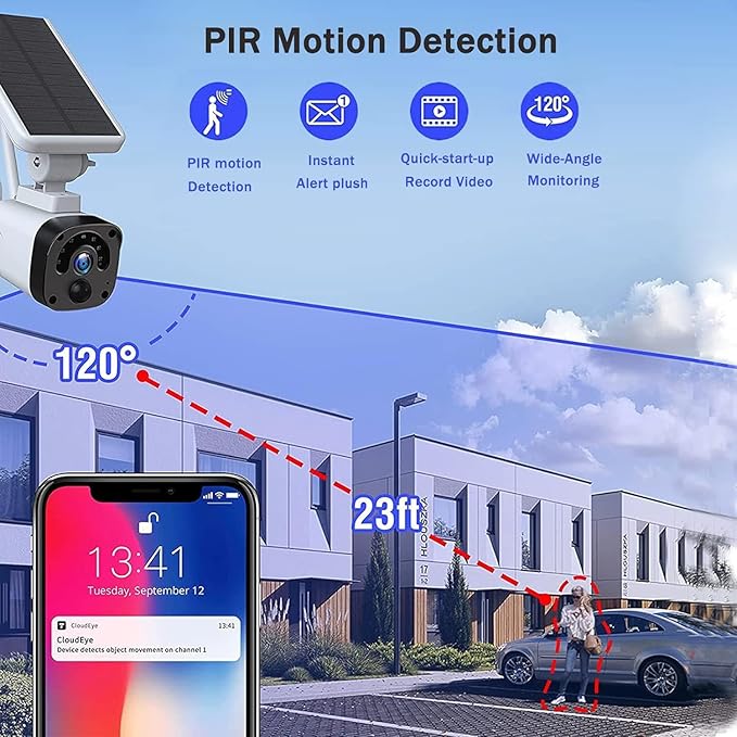 Camcamp Solar Camera Wireless Outdoor,Home Security Camera System,2.4G WiFi Outdoor Camera Wireless,Solar-Powered 4MP 4 Cam-Kit,360° PTZ,2K Color Night Vision,2-Way Audio,No Subscription,IP66