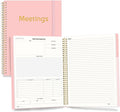 SUNEE Half Meeting Half Note 8.5"x11" Notebook for Work – 140 Pages, A4 Size Project Planner for Women&Men, Minutes Organizer for Meeting Notes, Ideas for Office/Business, PVC Waterproof Cover, Pink