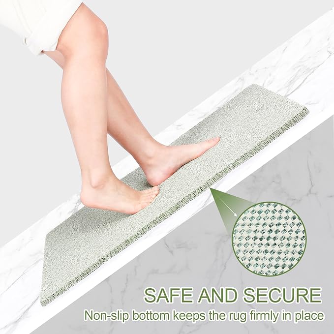 Joyhalo Shower Mat Bathtub Mat Non Slip, Bathmats Non Slip, Quick Drying Foot Scrubber Loofah Mats for Shower, Tub, Bathroom, Home, 17x24inch, Mint Green