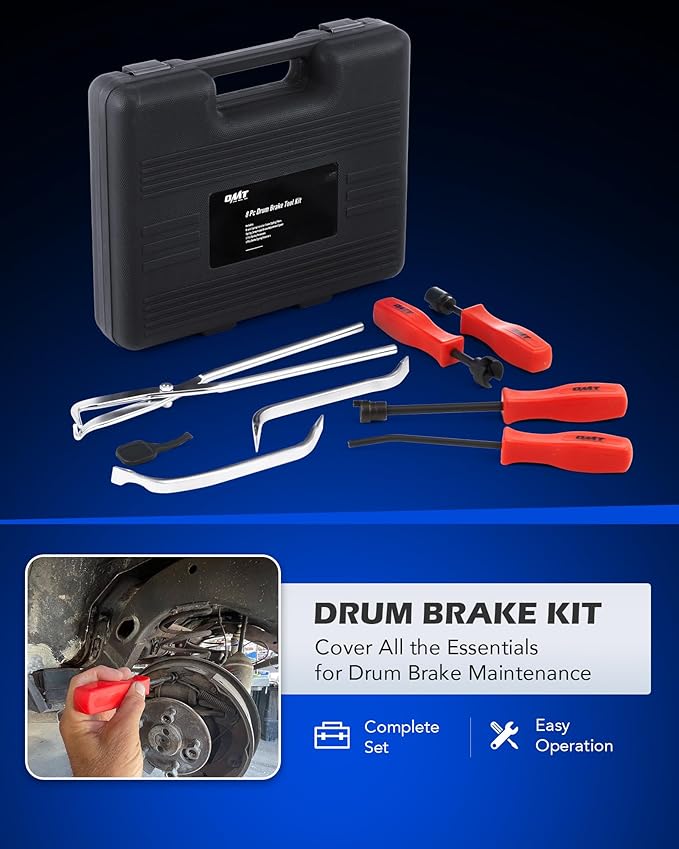 Orion Motor Tech 32pc Dual Brake Tools, 2 in 1 Disc Brake Caliper Tool Set and Drum Brake Tool Kit, Brake Caliper Tool and Brake Drum Tool with Brake Spring Tool Pliers Installer Remover Adjuster